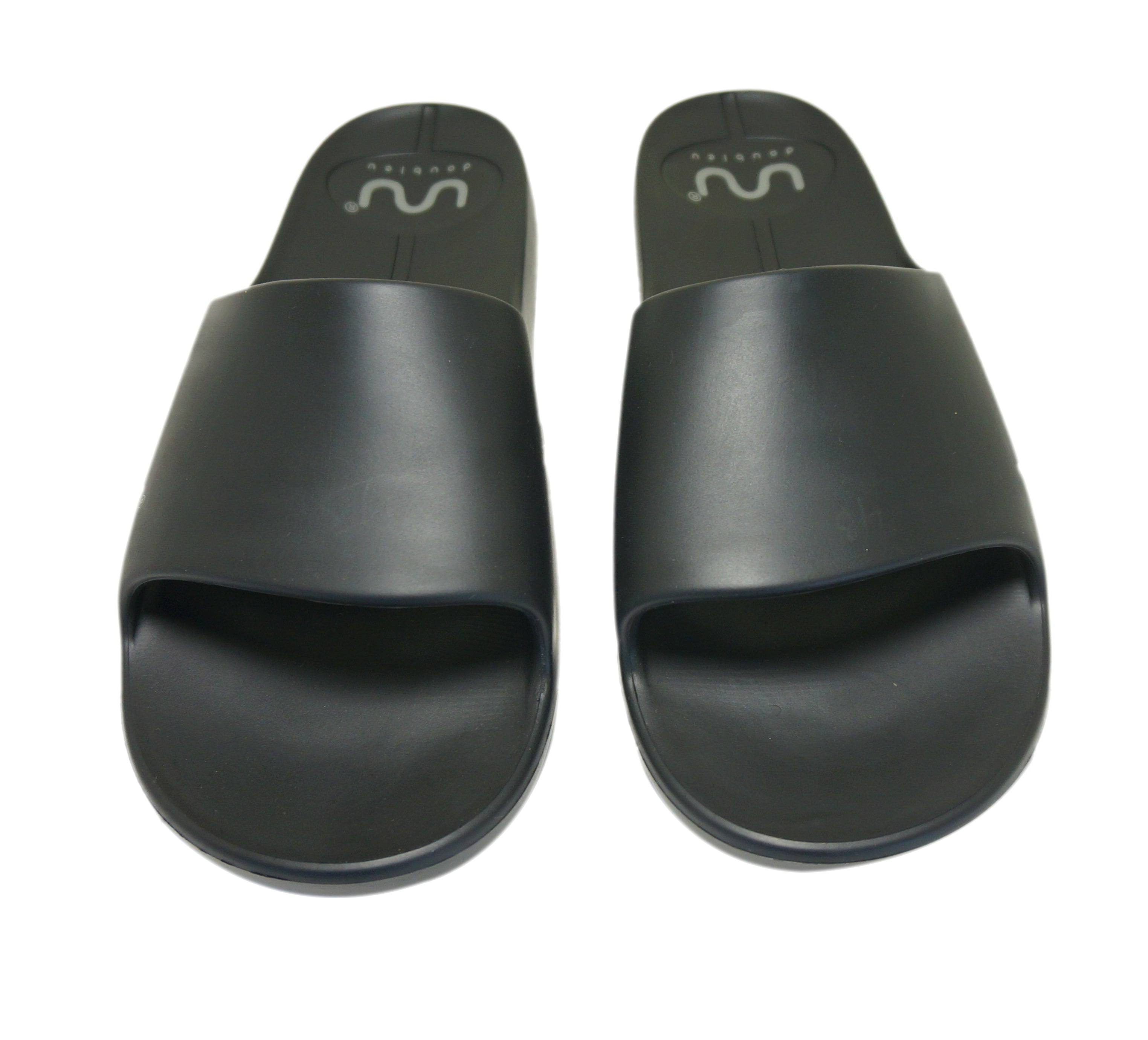 Doubleu Milano Women Slipper Comfortable & Light Weight Recovery Footwear (BLACK)