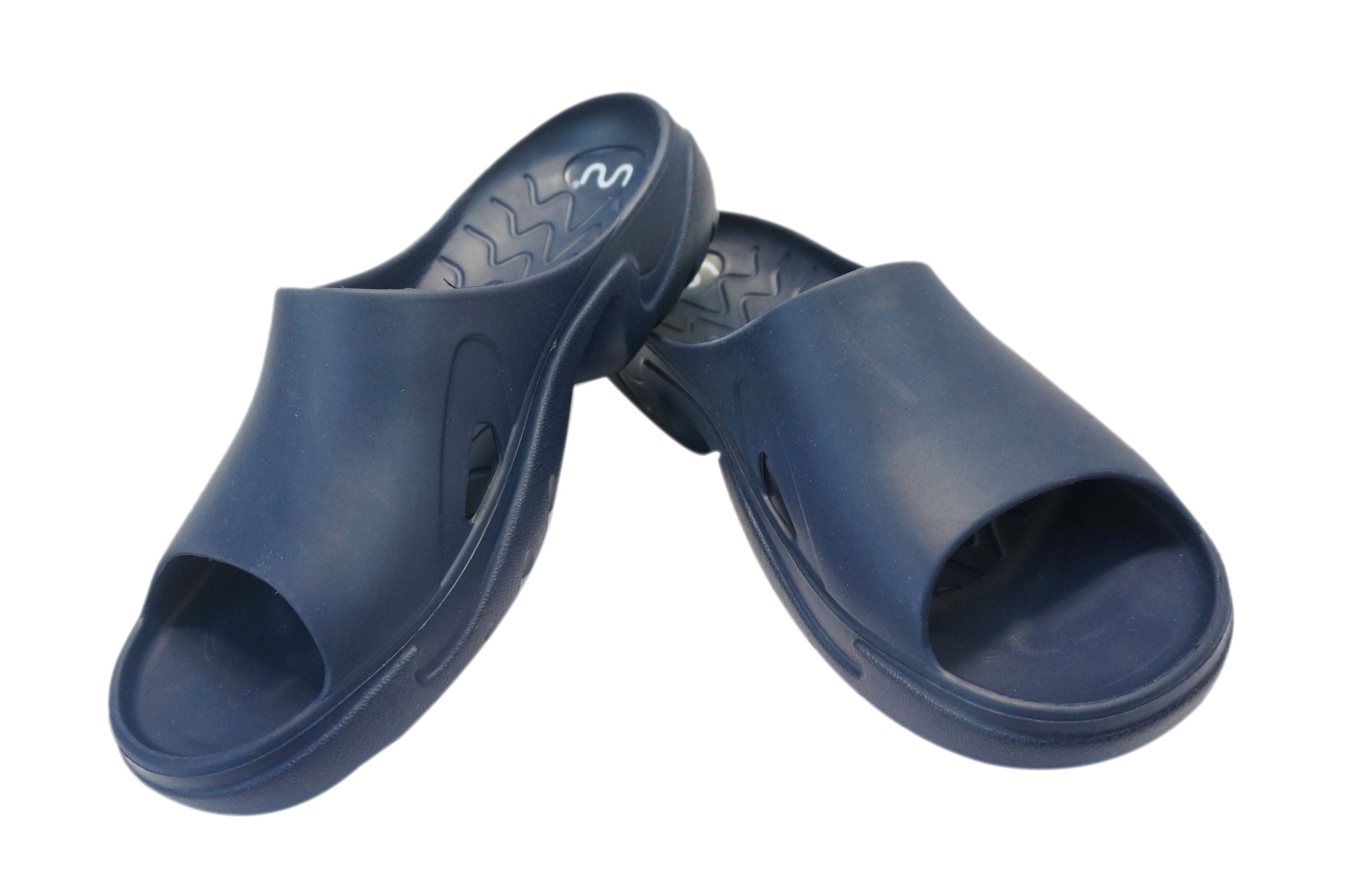 Doubleu Roma Slider for Men Comfortable Recovery Footwear (Does Not Shrink) (Navy Blue)